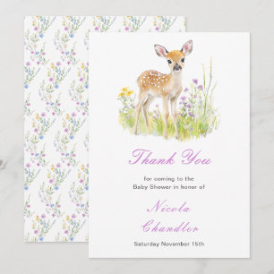 Spring Deer Baby shower Bedankkaart