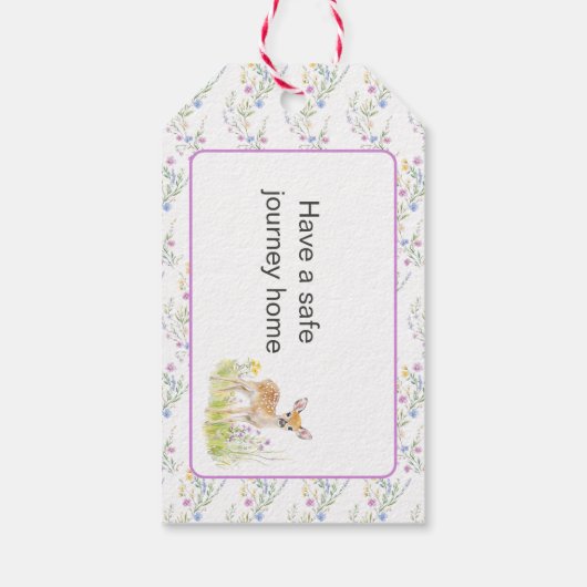 Spring Deer Baby shower Cadeaulabel (Achterkant)