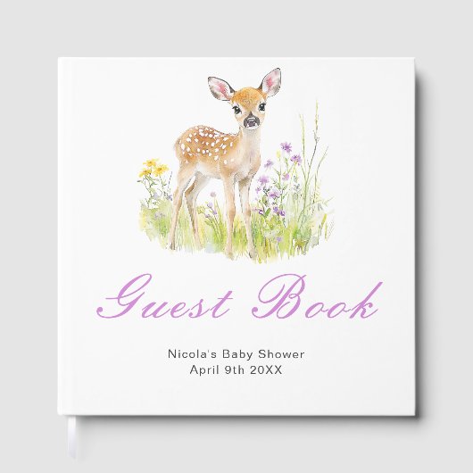 Spring Deer Baby Shower Guest Book Gastenboek (Voorkant)