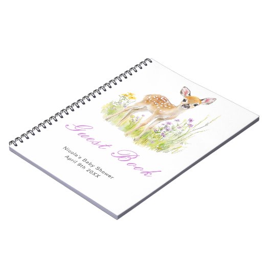 Spring Deer Baby Shower Guest Book Notitieboek (Linkerzijde)