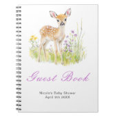 Spring Deer Baby Shower Guest Book Notitieboek (Voorkant)