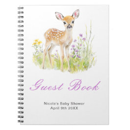 Spring Deer Baby Shower Guest Book Notitieboek