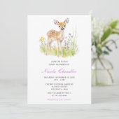 Spring Deer Baby shower Kaart (Staand voorkant)