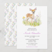 Spring Deer Baby shower Kaart (Voorkant / Achterkant)