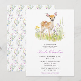 Spring Deer Baby shower Kaart