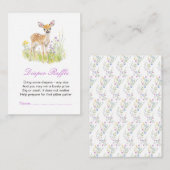 Spring Deer Baby shower Luier Raffle Informatiekaartje (Voorkant / Achterkant)