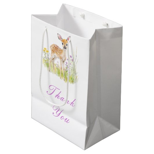 Spring Deer Baby shower Medium Cadeauzakje (Voorkant Gekanteld)