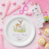 Spring Deer Baby shower Papieren Bordje (Feest)