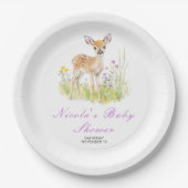 Spring Deer Baby shower Papieren Bordje (Voorkant)