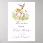 Spring Deer Baby shower Poster (Voorkant)