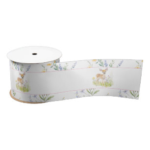 Spring Deer Baby shower Satijnen Lint