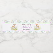 Spring Deer Baby shower Waterfles Etiket (Enkel label)