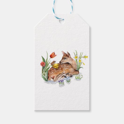 Spring Deer Cadeaulabel (Voorkant)