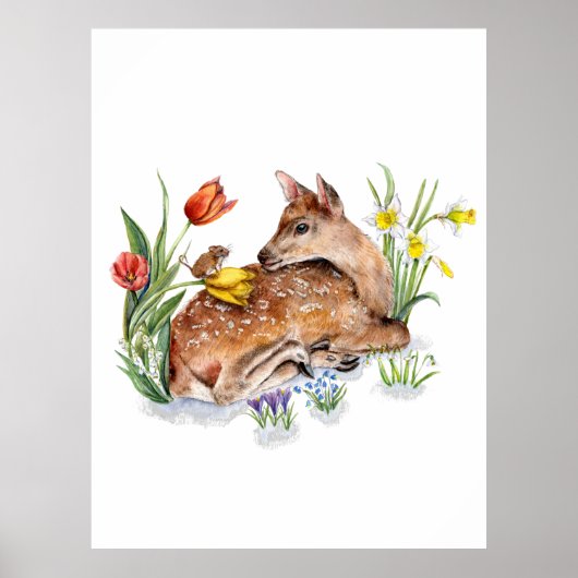 Spring Deer Poster (Voorkant)