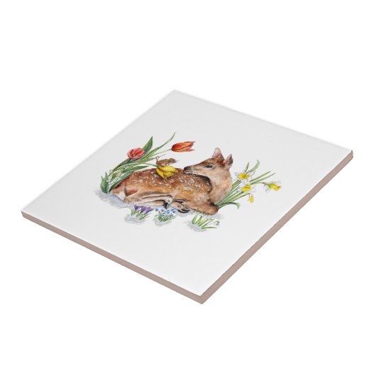 Spring Deer Tegeltje (Zijkant)