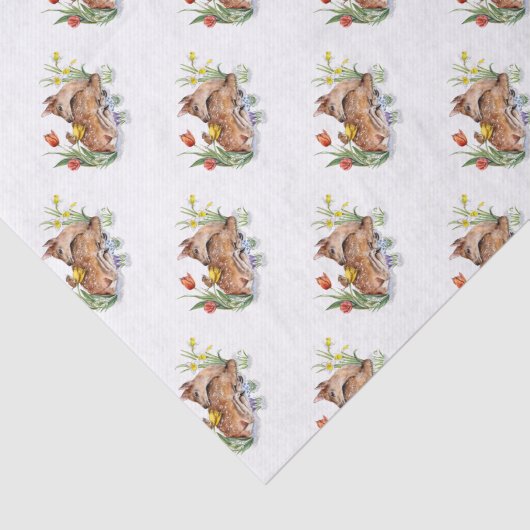 Spring Deer Tissuepapier (Detail)