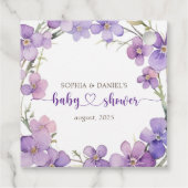 Spring Delicate Violet Baby shower Bedankt Bedankjes Labels (Achterkant)