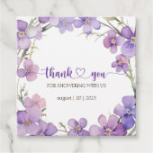 Spring Delicate Violet Baby shower Bedankt Bedankjes Labels (Voorkant)