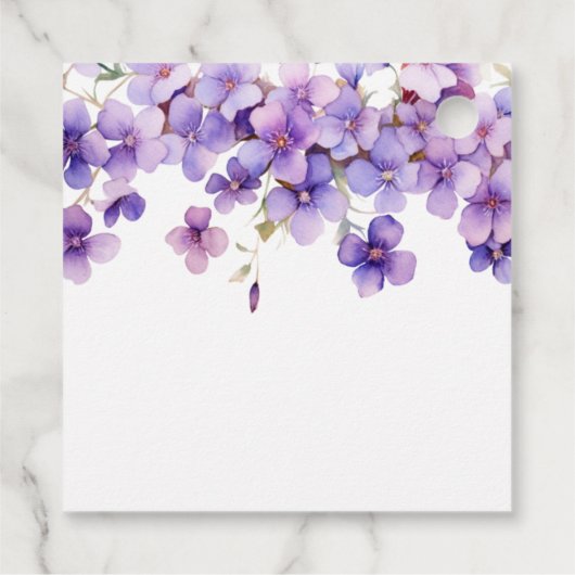 Spring Delicate Violet Baby shower Bedankt Bedankjes Labels (Achterkant)