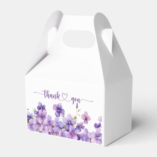 Spring Delicate Violet Flowers Baby shower Bedankdoosjes (Voorkant Zijde)