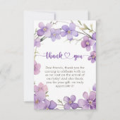 Spring Delicate Violet Flowers Baby shower Bedankkaart (Voorkant)