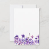 Spring Delicate Violet Flowers Baby shower Bedankkaart (Achterkant)
