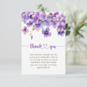 Spring Delicate Violet Flowers Baby shower Bedankkaart (Staand voorkant)