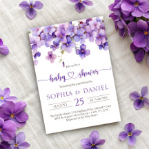 Spring Delicate Violet Flowers Baby shower