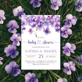 Spring Delicate Violet Flowers Baby shower Kaart