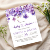Spring Delicate Violet Flowers Baby shower Kaart