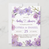 Spring Delicate Violet Flowers Baby shower Kaart (Voorkant)