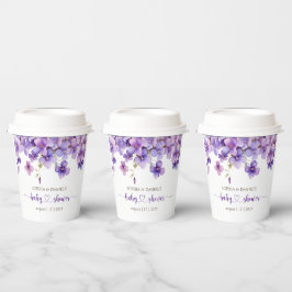 Spring Delicate Violet Flowers Baby shower Papieren Bekers