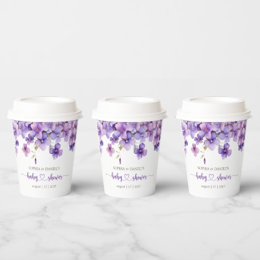 Spring Delicate Violet Flowers Baby shower Papieren Bekers (Multi)