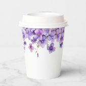 Spring Delicate Violet Flowers Baby shower Papieren Bekers (Achterkant)