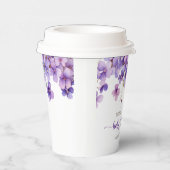 Spring Delicate Violet Flowers Baby shower Papieren Bekers (Rechts)