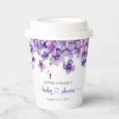 Spring Delicate Violet Flowers Baby shower Papieren Bekers (Voorkant)