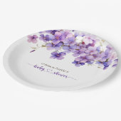 Spring Delicate Violet Flowers Baby shower Papieren Bordje (Gekanteld)