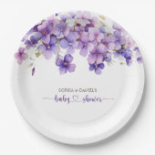 Spring Delicate Violet Flowers Baby shower Papieren Bordje (Voorkant)