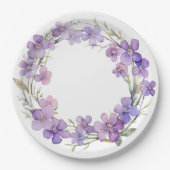 Spring Delicate Violet Flowers Baby shower Papieren Bordje (Voorkant)