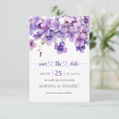 Spring Delicate Violet Flowers Baby shower Save The Date (Staand voorkant)
