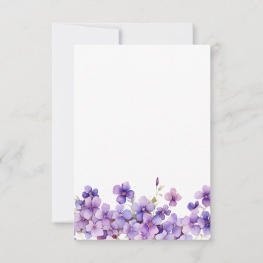 Spring Delicate Violet Flowers Baby shower Save The Date (Achterkant)