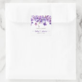 Spring Delicate Violet Flowers Baby shower Vierkante Sticker (Tas)