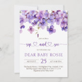 Spring Delicate Violet Flowers Baby Sip and See Kaart (Voorkant)