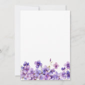 Spring Delicate Violet Flowers Baby Sip and See Kaart (Achterkant)