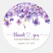 Spring Delicate Violet Flowers Bedankt Ronde Sticker (Voorkant)