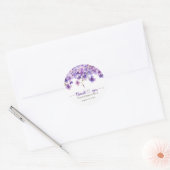 Spring Delicate Violet Flowers Bedankt Ronde Sticker (Envelop)