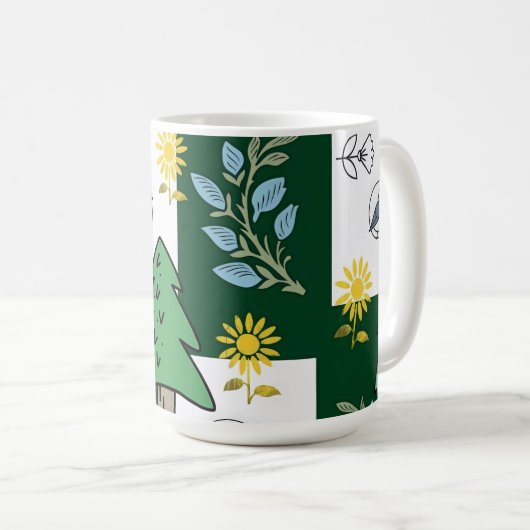 Spring design women's socks  koffiemok (Voorkant rechts)