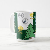 Spring design women's socks koffiemok (Voorkant links)