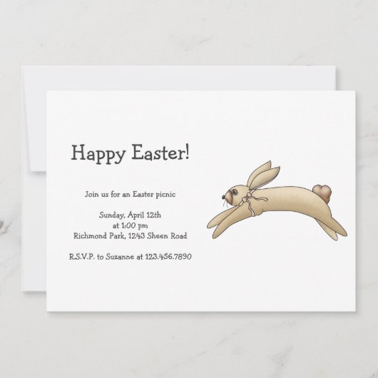Spring Dingen - Brown Bunny Kaart (Voorkant)