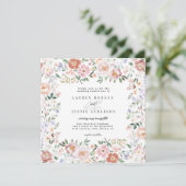 Spring Ditsy Blush Bloemen Plein bruiloft Kaart (Staand voorkant)